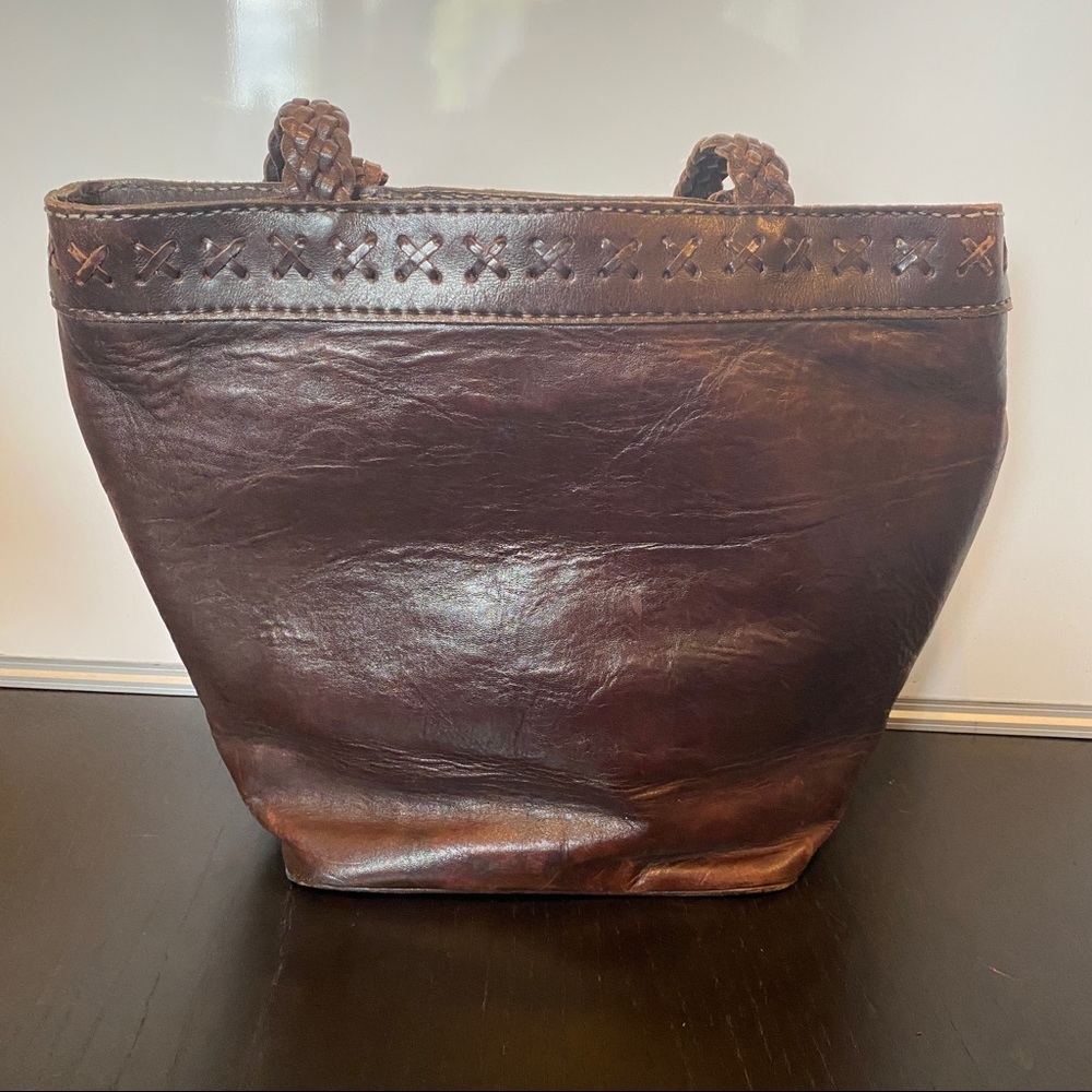 Leather Braided Strap Zipper Closure Shoulder Bag - Picture 4 of 11